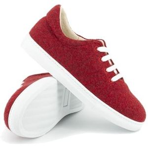 Gottstein Wool Walker 101 - Woll sneakers voor dames en heren van 100% scheerwol | wollen sneakers, rood, 39 EU