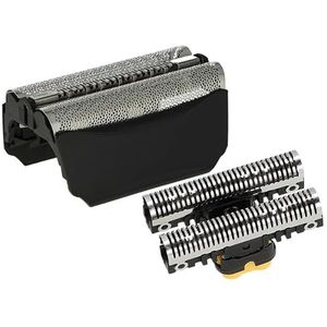vhbw Combi-pak scheeronderdeel vervanging voor Braun 51B, 51S voor elektrisch scheerapparaat, folie + messenblok, zwart/zilver
