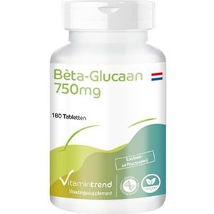 Beta-Glucan 750mg - hoog gedoseerd - veganistisch - 180 tabletten - 70% polysacchariden | Vitamintrend®