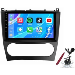 Android 14 Autoradio Navi voor B-enz C-Klasse W203 W209(2005-2009) 9 Inch Touchscreen Multimedia Speler met Draadloze Carplay GPS Navigatie FM RDS Bluetooth 5G-WiFi SWC DSP,M100s