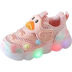 Hip sneaker meisjes met lichten ademende prinses lichte casual verlichting kinderen up nachtschoenen licht kinderschoenen 28, A roze, 22.5 EU