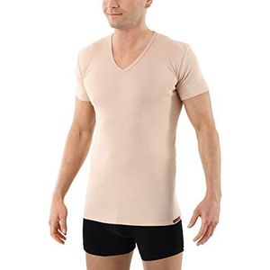 ALBERT KREUZ Heren onderhemd onzichtbaar mit korte mouwen V-hals 100% organisch katoen beige L