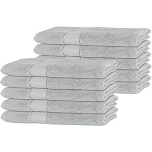 BANANALU Set van 10 gastendoekjes kwaliteit 450g/m2 100% katoen 30x50cm badstof handdoek gastendoekje licht grijs Dawn Blue 13-4303