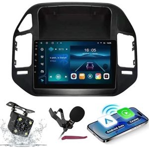 Android 14 Autoradio Navi voor M-itsubishi Pajero V73 9 ""Screenradio met draadloze carplay Android Car GPS Navigatie-ondersteuning Bluetooth 5.0 HIFI FM 5G-WiFi SWC MIC-camera,M500s