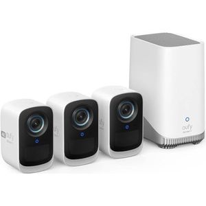 eufy - eufyCam S300 - Netwerkcamera - Wit - 3-Cam Kit - 3840 x 2160 Pixels