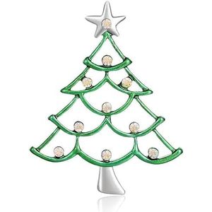 Oostenrijks kristal groen emaille kerstboom bergkristal broche vrouwen meisjes vakantie partij decoratie kerst partij pin sieraden geschenk sjaal set dagelijkse slijtage