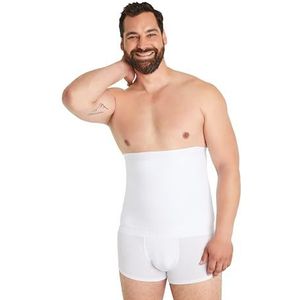 FINN Buikweggordel voor heren, figuurvormende shapewear, buikband, sterke body shaper met buikweg-effect, alternatief voor mannen, wit, XXL