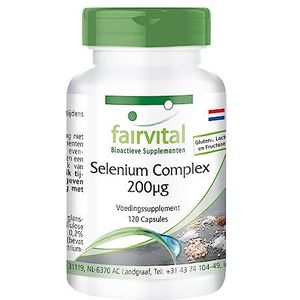 Fairvital | Selenium Complex 200µg - 120 capsules voor 4 maanden - organisch en anorganisch selenium - selenomethionine, seleniumgist en natriumseleniet - 100% veganistisch - op kwaliteit getest en hoog gedoseerd - Made in Germany - fairvital