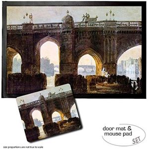 1art1 Joseph William Turner, The London Bridge, 1794 Deurmat (60x40 cm) + Muismat (23x19 cm) Cadeauset
