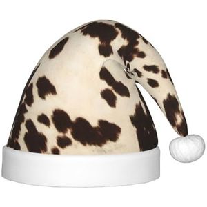 DURAGS Bruine koeienhuid pluche kerstmuts voor kinderen - decoratieve hoed - ideaal voor feesten en podiumoptredens