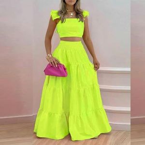 BDWMZKX Casual Dresses Womens Dress Ladies' Summer Casual Short Sleeve Long Dresses For Daily, Holiday, Travel,casual Party Flowy Long Dress For Ladies-green-l