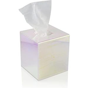 Acryl Tissue Box Houder, Clear Tissue Box Dispenser voor Gezichtsweefsel, Servetten, Droger Lakens. Perfecte hoes voor badkamer, bureaus, werkbladen, ijdelheid, slaapkamer, nachtkastjes (vierkant,