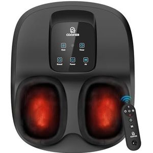 COMFIER 2024 Upgrade Shiatsu voetmassageapparaat met afstandsbediening, pauze-functie, voetmassagemachine met warmte, 3-timer, voetmassageapparaat, moederdagcadeau, maat 13