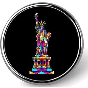 New York City Lady Liberty ronde broche pin voor mannen vrouwen aangepaste badge knop kraag pin voor jassen shirts rugzakken