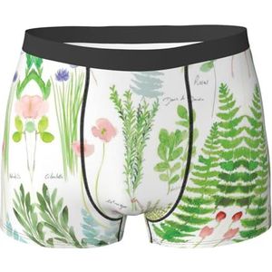 Boxershorts Lente Kruid Tuin Print Heren Boxers Shorts Grappige Heren Boxer Korte Comfortabele Boxer Shorts Voor Liefhebber, Man, Echtgenoot, Ondergoed 848, S