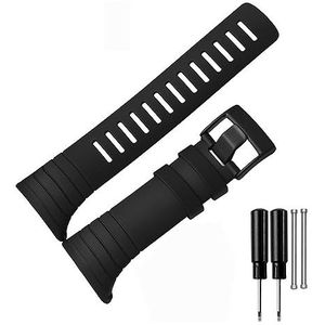 LQXHZ Compatibel Met De SUUNTO CORE-serie Horlogeband Zwarte Rubberen Band Hoogwaardige Siliconen Armband Herenhorloge-accessoires(Size:Black-black buckle)