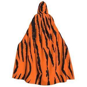 WURTON Halloween Kerstfeest Oranje Tijger Luipaard Print Volwassen Hooded Mantel Prachtige Unisex Cosplay Mantel