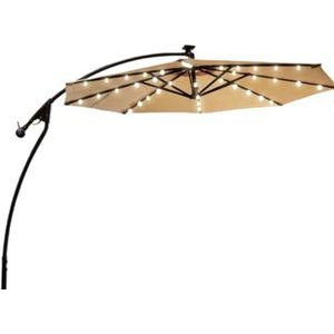 Parasol Terras Parasol Tuin 9.8ft Solar LED Patio Outdoor Paraplu Hangende Cantilever Paraplu Offset Paraplu Gemakkelijk Open Aanpassing Met LED-verlichting Parasol Balkon Parasol Strand (Color : D,