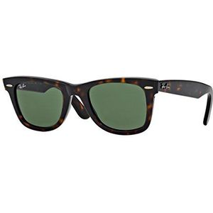 Ray-Ban Originele Wayfarer Classic zonnebril voor heren, Bruin (Tortoise Frame Met Groene G-15 lenzen), 54