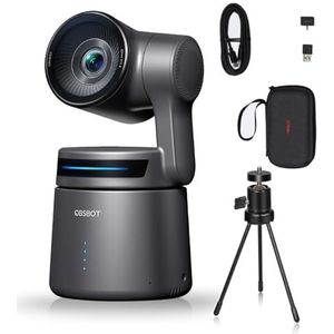 OBSBOT Tail Air NDI 4K webcam voor pc 【RFC-facturen beschikbaar】met KI-tracking en intelligente app-gebarenbediening, PTZ Web CAM WiFi HDMI USB-C videocamera voor live streaming