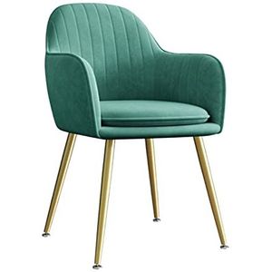 GEIRONV 1 stks fluwelen eetkamerstoel, for woonkamer slaapkamer Keukenstoel met metalen benen Appartement make-up stoel 47 × 44 × 83cm Eetstoelen (Color : Green)