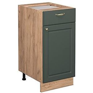 Vicco Onderkast keuken Fame-Line, groen-goud landhuis/goldkraft eiken, 40 cm, AP marmer