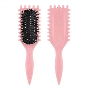 Krullend haar Kapperskam Vrouwen ontwarrende kammen Haar rechttrekken Hoofdhuid Massager Kammen Snoepborstelgereedschap(Pink)