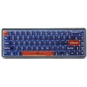 QPSJXN Transparant draadloos en bedraad mechanisch toetsenbord met Bluetooth 5.0 en 2.4G -compatibiliteit voor Windows en Android - 1 procent Nature Edition (Ocean)