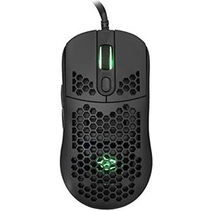 White Shark, Galahad White, gaming-muis met USB-kabel, optische muis voor pc-gaming met led onder muisactiveringsknop, 6 programmeerbare knoppen, compatibel met Windows en MacOS, zwart