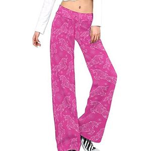 Patroon met Eenhoorns Yoga Broek Voor Vrouwen Casual Broek Lounge Broek Trainingspak met Trekkoord S