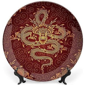 Chinese Lucky Dragon Funny Bone China Plaat Keramische Bone Platen Decoratieve Gift Voor Nieuw Huis, Kerstdag, Moederdag