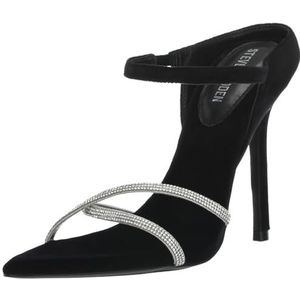 Steve Madden Dames stunner sandaal met hak, zwart fluweel, 37 EU, Zwart fluweel., 37 EU