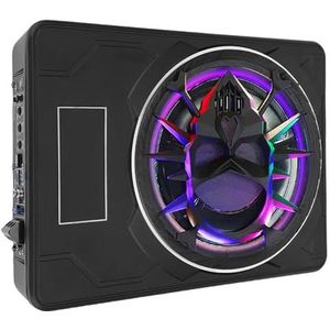 Jelquix 800W 10 Inch Actieve Auto-subwoofer, Superslank IPX4 Waterdicht Ontwerp met LED-verlichting Gesynchroniseerd met Ontsteking Ingebouwd Circuit voor Auto, Vrachtwagen en SUV-geluidssysteem