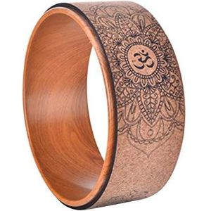 Mandala-patroon natuurlijk kurk yogawiel - rugbuigingsartefact for pilates en yoga donker kaki massagewiel