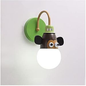 Kinderkamer Wandlamp Cartoon Dier Wandkandelaars Fitting E27 Lampvoet Wandmontage Creatieve Kunst Decor Verlichtingsarmatuur voor Kinderen Kinderdagverblijf Kinderen Baby Slaapkamer Woonkamer,B