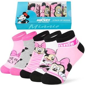 Disney Sokken voor meisjes, enkelsokken in 5-pack, zacht en ademend, Stitch dingen, Roze Minnie, 35-39