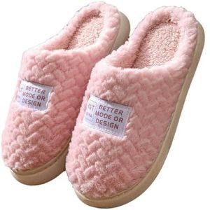 MdybF Pantoffels Dikke zool Thuis Binnen Buiten Jongen Meisjes Slides Winter Thuis Warm Pluizige Slippers Hoge Hakken Bont Katoenen Schoenen Dames Koppels, B2, 40-41