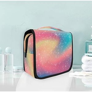 Hangende opvouwbare toilettas Fantastische Kleurrijke Galaxy Star Make-up Reizen Organizer Tassen Case voor Vrouwen Meisjes Badkamer