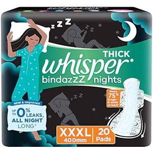 Whisper Ultra Night maandverband voor dames, XXXL 20 servetten