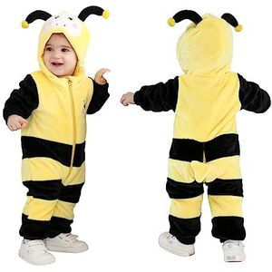 Doladola Baby Flanel Dier Hooded Rompertjes,Peuters Jumpsuits Outfit voor Kinderen van alle leeftijden(bij, 6-12 maanden)