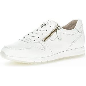 Gabor Low-Top sneakers voor dames, lage schoenen, uitneembaar voetbed, beste pasvorm, wit, 42 EU