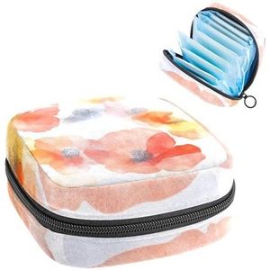 Leuke aquarel bloemen naadloos patroon maandverband opbergtas grote menstruatie cup zakje met rits, menstruatie pads tas winkel panty voeringen tampons voor meisjes vrouwen