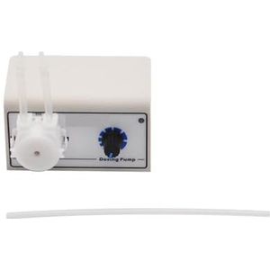 Programmeerbare peristaltische pomp 12V DC in laboratoria for nauwkeurige vloeistofdosering in biologisch onderzoek.