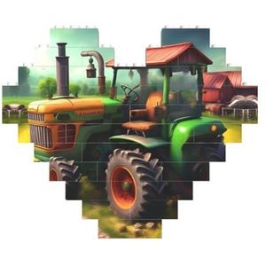 Fantasy Farm Tractor Legpuzzel - Hartvormige bouwstenen Puzzelspel - Leuk en stressverlichtend puzzelspel