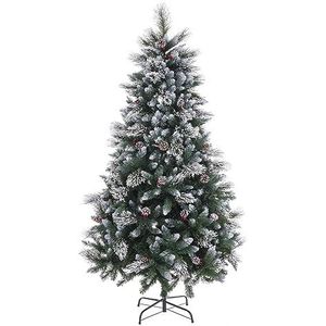 Kunstkerstboom met witte en groene sneeuw van PVC metaal, 210 cm LOLAhome