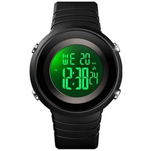 TONSHEN Unisex Digitale Sport Horloge Voor Mannen Vrouwen 50M Waterdichte LED Achterlicht Elektronische Alarm Stopwatch Plastic Horloges, zwart., riem