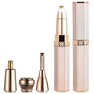 Elektrische wenkbrauw USB, oplaadbare 4 in 1 led-lichthaartrimmer, pijnloze precisietrimmer for mannen en vrouwen, elektrisch ontharingsapparaat for gezichtswenkbrauwen Perzik Fuzz Lips met licht / 77