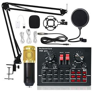 geluidsconsole, Professionele audiomixer USB 5.0 audiogeluidskaart externe headsetmicrofoon webcast live-uitzending adapter gamemuziek(Bm800v8 Combo)