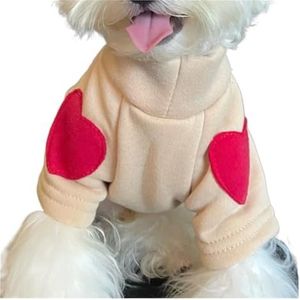 Pluche liefdesweater huisdierkleding puppy kat hond kat kleine hond teddybeer yorkshire verdikte warme kleding (Color : Khaki, Size : XL)