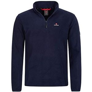 Höhenhorn Skyja Fleecetrui voor heren, herfst, winter, microfleece, sweatshirt met halve ritssluiting, donkerblauw, M